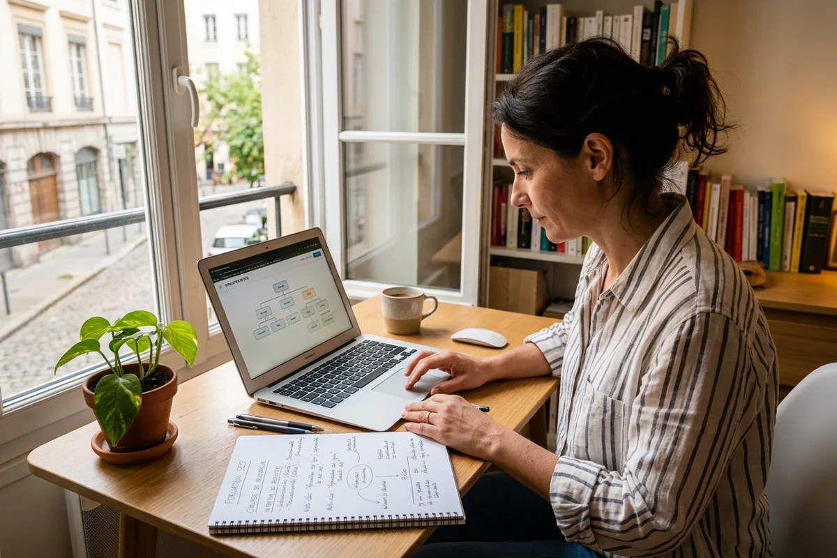 Atelier pratique de recherche de mots-clés lors d'une formation SEO à Pertuis. Atelier pratique de recherche de mots-clés lors d'une formation SEO à Pertuis.