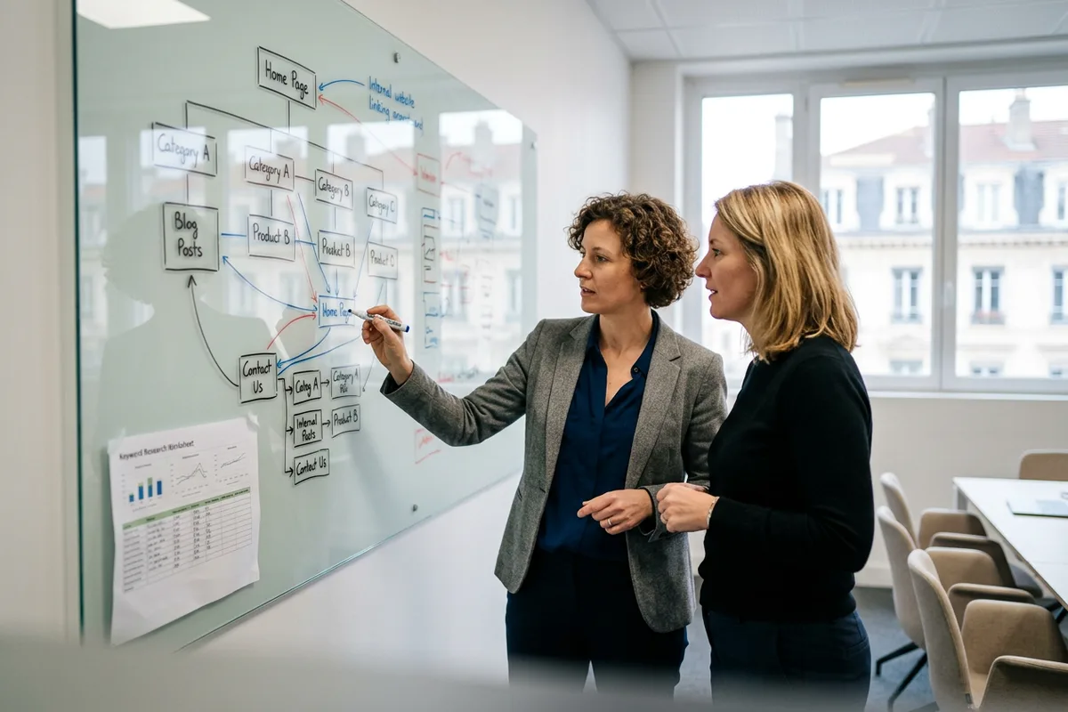 Apprentissage de la structure et du maillage interne en formation SEO dans la Saône-et-Loire. Apprentissage de la structure et du maillage interne en formation SEO dans la Saône-et-Loire.